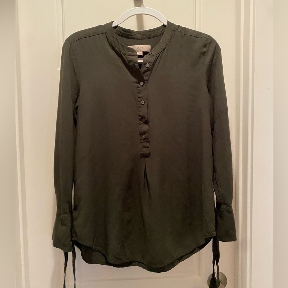 LOFT olive green blouse